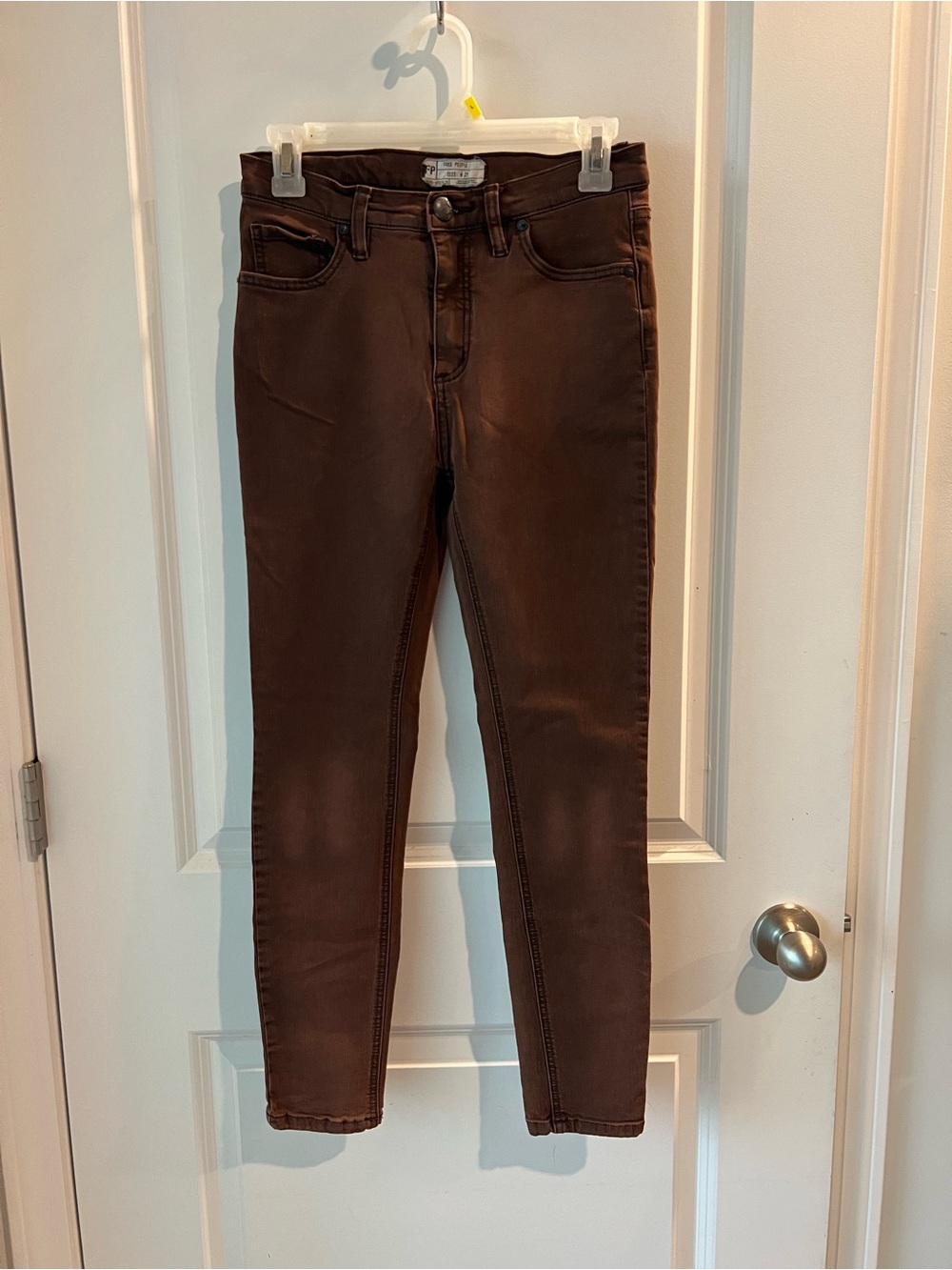 Free People Brown Skinny Jeans. Size 27